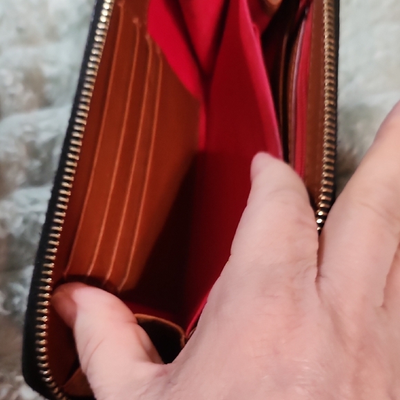 Dooney & Bourke Black and Brown Wristlet Wallet - Picture 4 of 4